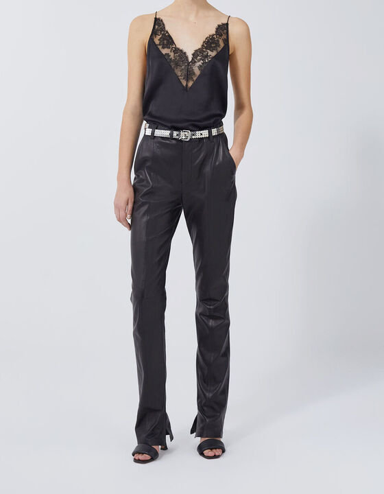 CHAZ SLIM-FIT LEATHER PANTS